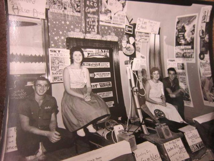 Sky Drive in booth LenCo fair 1950s Sky Drive-In Theatre, Adrian
